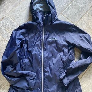 Columbia Deep Navy Hooded Windbreaker rain jacket Medium